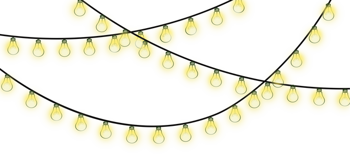 decorative string lights drawing illustration